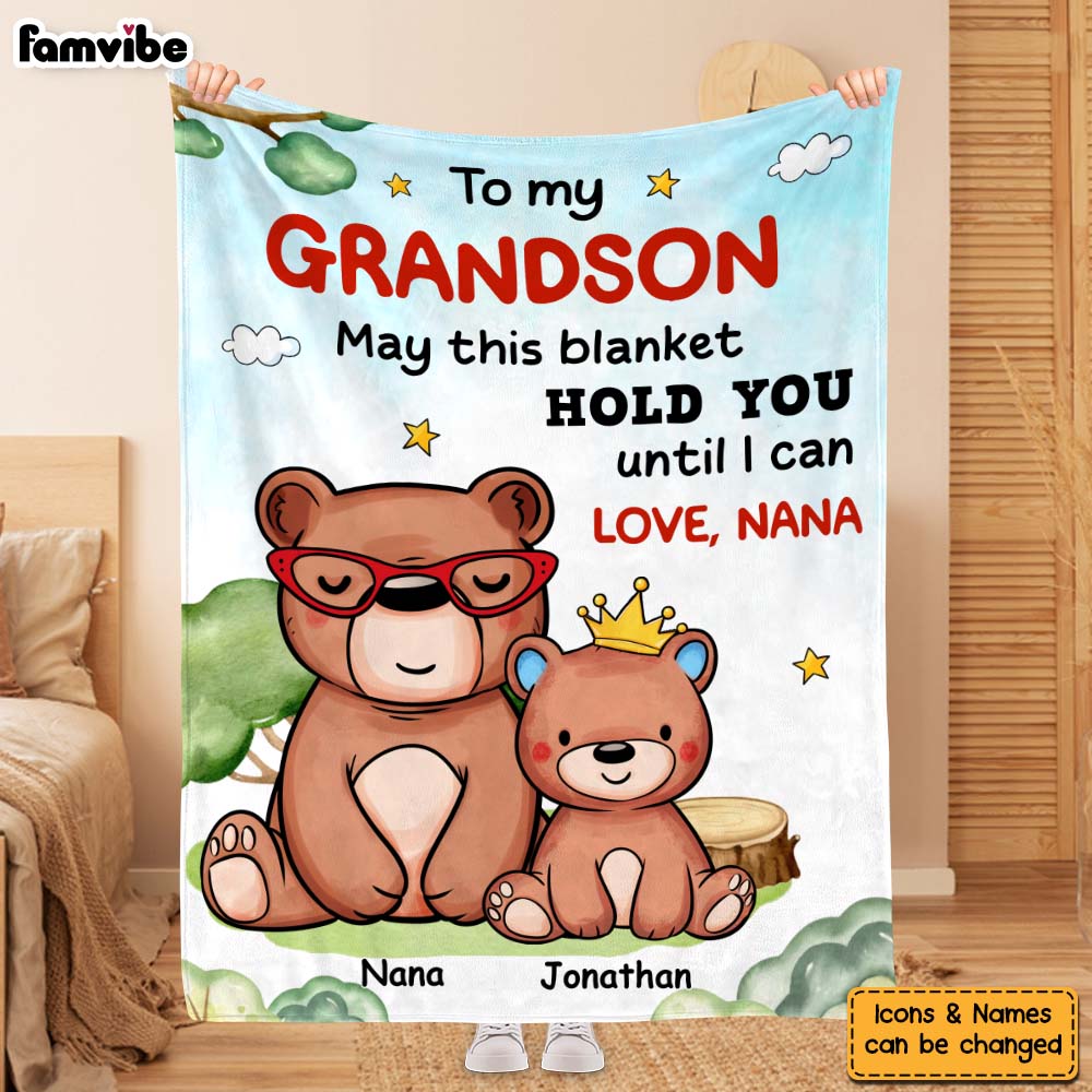 Personalized Gift For Grandson Long Distance May This Blanket Hold You 32091 Primary Mockup