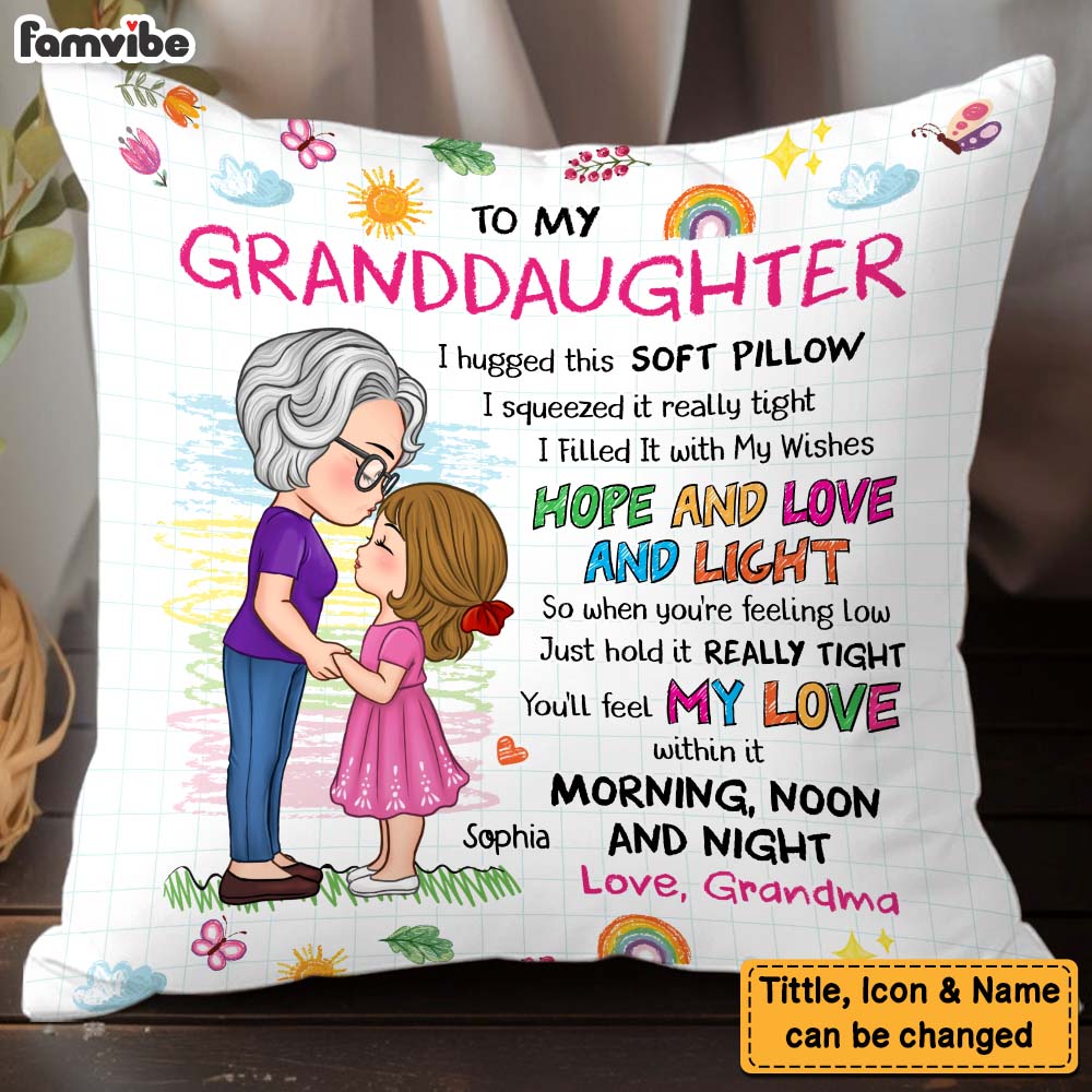 Personalized Gift For Granddaughter Hug This Pillow 32092 Primary Mockup