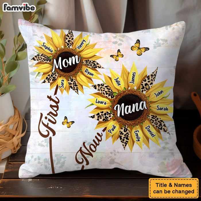 Personalized Gift For Nana First Mom Now Grandma Sunflower Pillow 32094 1