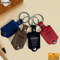 Personalized Daddy To Be Gift Leather Keychain 32095 thumb 1