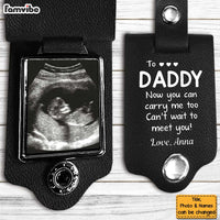 Personalized Daddy To Be Gift Leather Keychain 32095 thumb 1