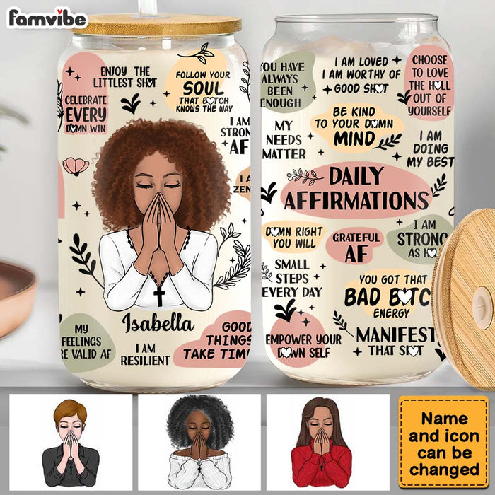 Personalized Gift For Woman Daily Reminders Affirmations Glass Can 32096 1