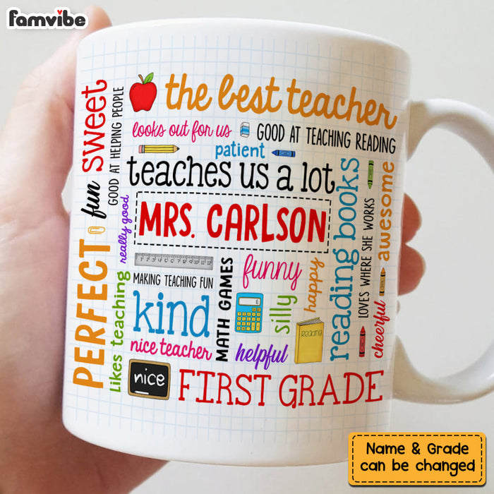 Personalized Gift For Teacher Word Art Mug 32097 1