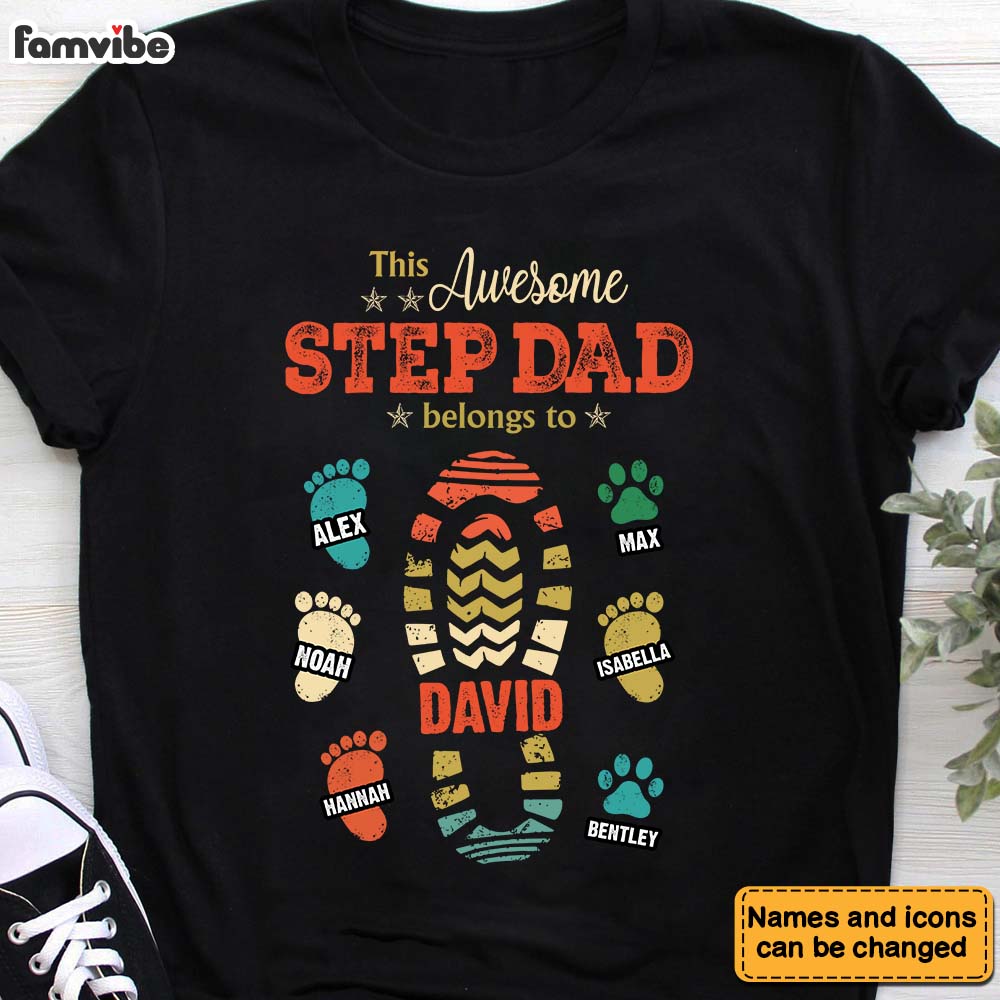 Personalized This Step Dad Belongs To Shirt - Hoodie - Sweatshirt Shirt Hoodie Sweatshirt 32099 Primary Mockup
