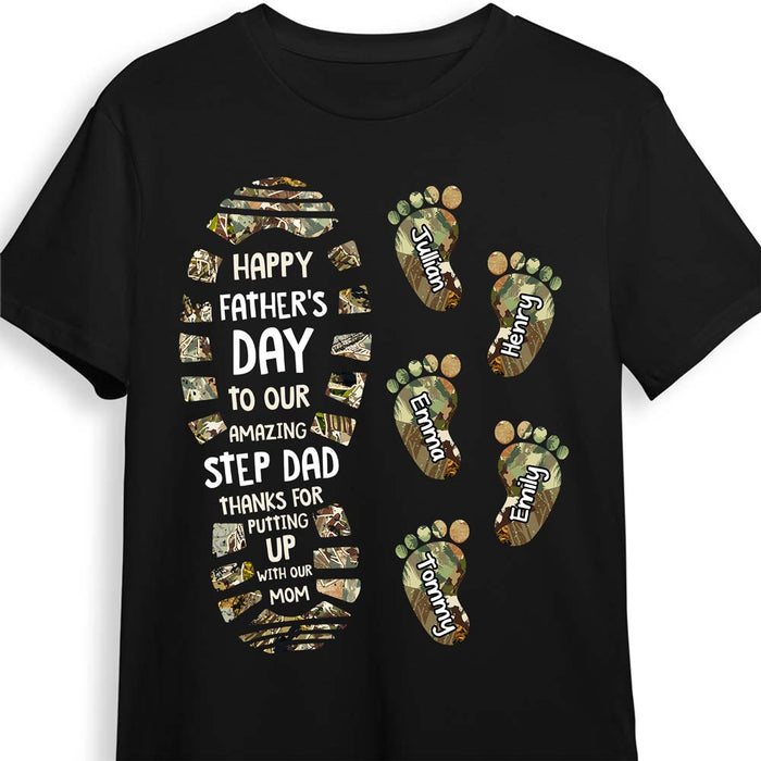 Personalized Gift For Step Dad Thanks For Putting Up Shirt - Hoodie - Sweatshirt 32100 1