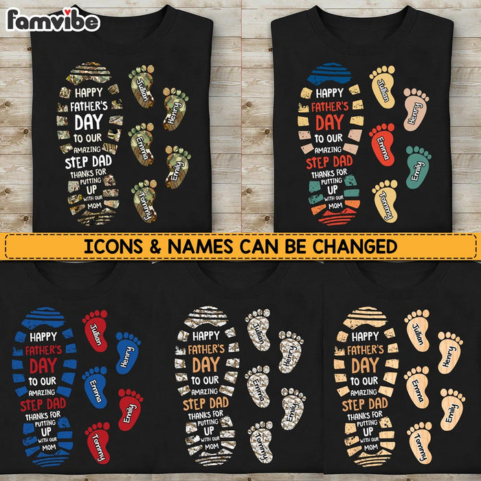 Personalized Gift For Step Dad Thanks For Putting Up Shirt - Hoodie - Sweatshirt 32100 1