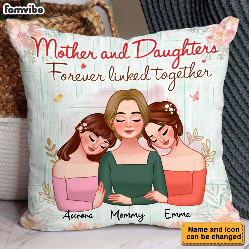 Personalized Gift For Mother And Daughters Pillow 32104 Primary Mockup