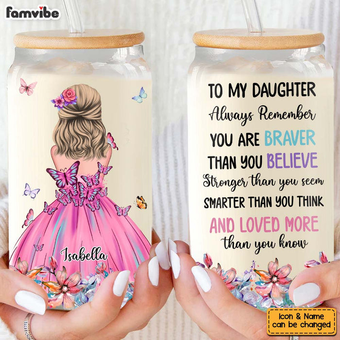 Personalized Gift For Daughter You Are Brave Glass Can 32106 1