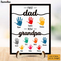 Personalized Gift For Grandpa First Now Hand Prints 2 Layered Wooden Plaque 32109 thumb 1