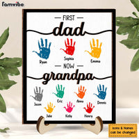Personalized Gift For Grandpa First Now Hand Prints 2 Layered Wooden Plaque 32109 thumb 1