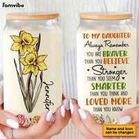 Personalized Gift For Daughter Birth Flower Glass Can 32115 thumb 1