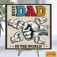 Personalized Gift For Dad Fist Bump 2 Layered Separate Wooden Plaque 32126 thumb 1