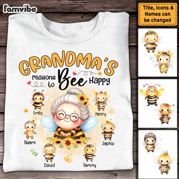 Personalized Gift For Grandma Reasons To Bee Happy Shirt - Hoodie - Sweatshirt 32131 1