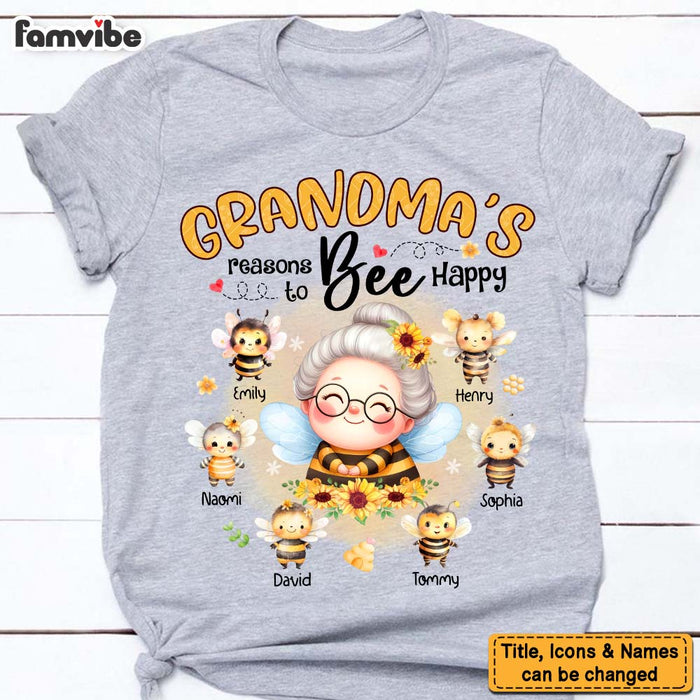 Personalized Gift For Grandma Reasons To Bee Happy Shirt - Hoodie - Sweatshirt 32131 1
