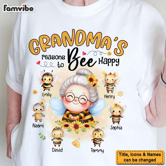 Personalized Gift For Grandma Reasons To Bee Happy Shirt - Hoodie - Sweatshirt 32131 1