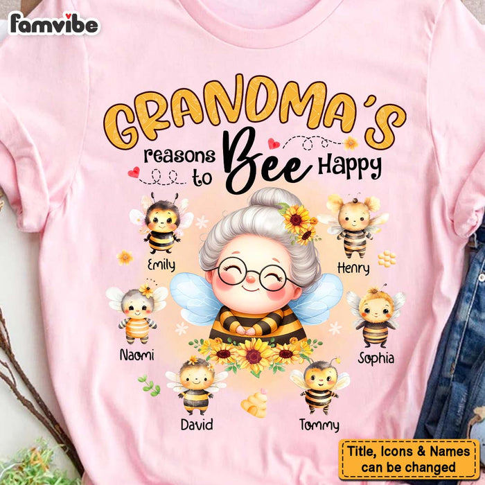 Personalized Gift For Grandma Reasons To Bee Happy Shirt - Hoodie - Sweatshirt 32131 1