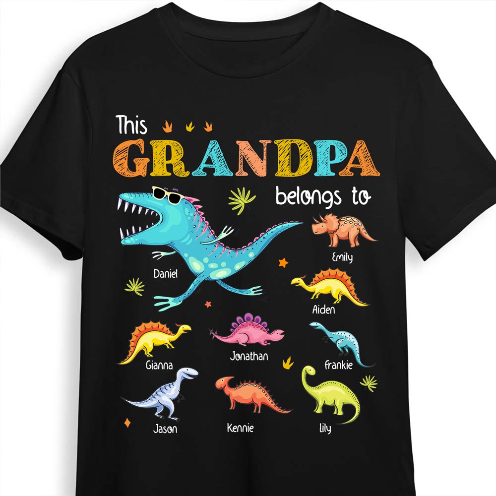 Personalized Gift For Grandpa Doodle Dinosaur Shirt Hoodie Sweatshirt 32140 Primary Mockup
