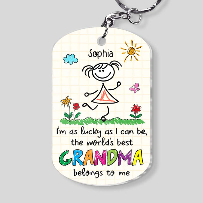 Personalized Gift For Grandma I Am Lucky As I Can Be Acrylic Keychain 32145 1
