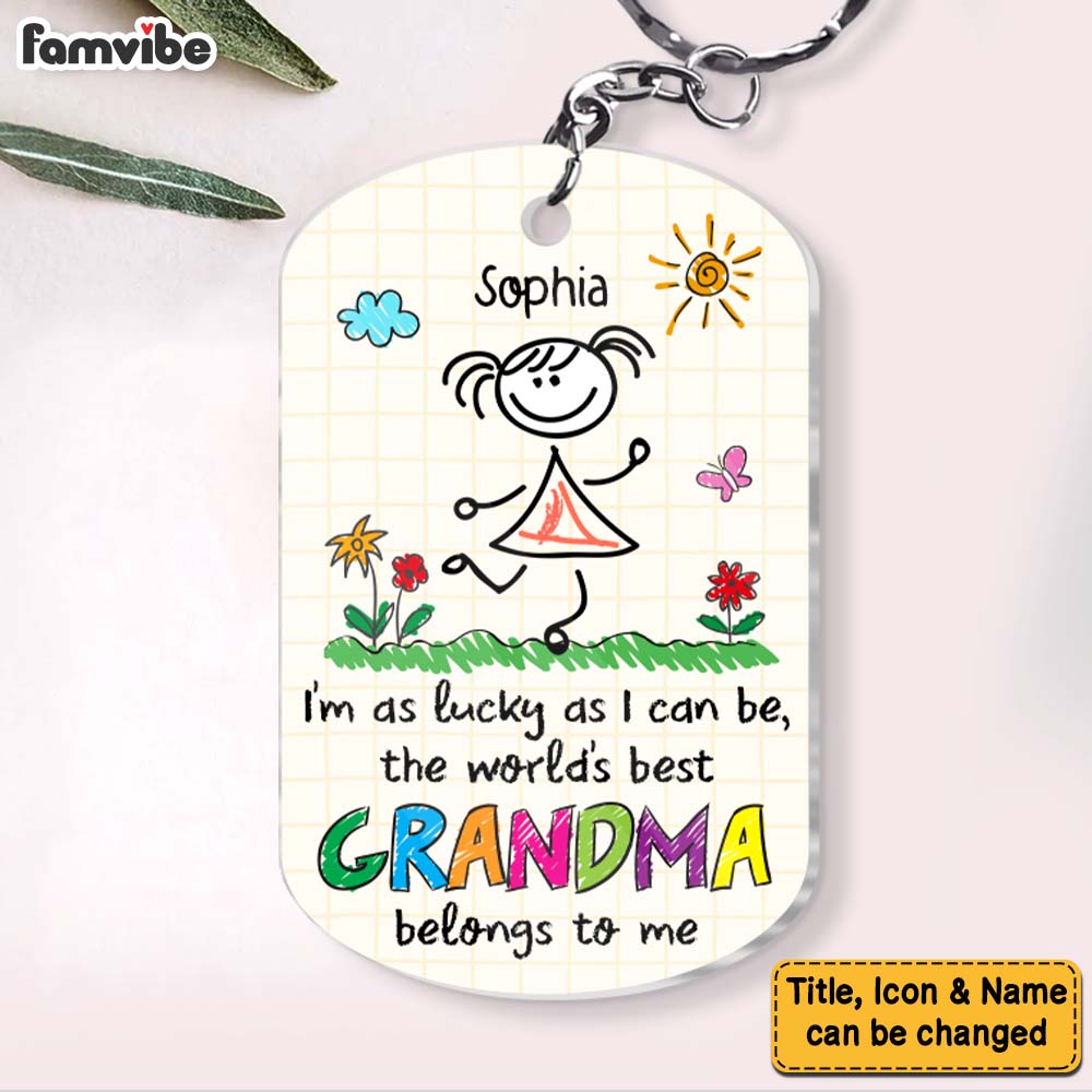 Personalized Gift For Grandma I Am Lucky As I Can Be Acylic Keychain 32145 Primary Mockup