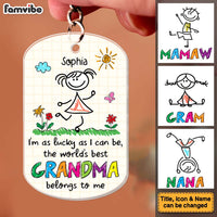 Personalized Gift For Grandma I Am Lucky As I Can Be Acrylic Keychain 32145 thumb 1