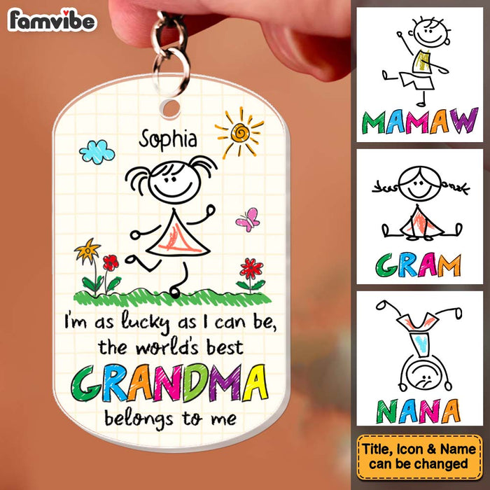 Personalized Gift For Grandma I Am Lucky As I Can Be Acrylic Keychain 32145 1