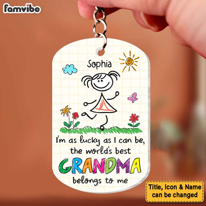 Personalized Gift For Grandma I Am Lucky As I Can Be Acrylic Keychain 32145 1