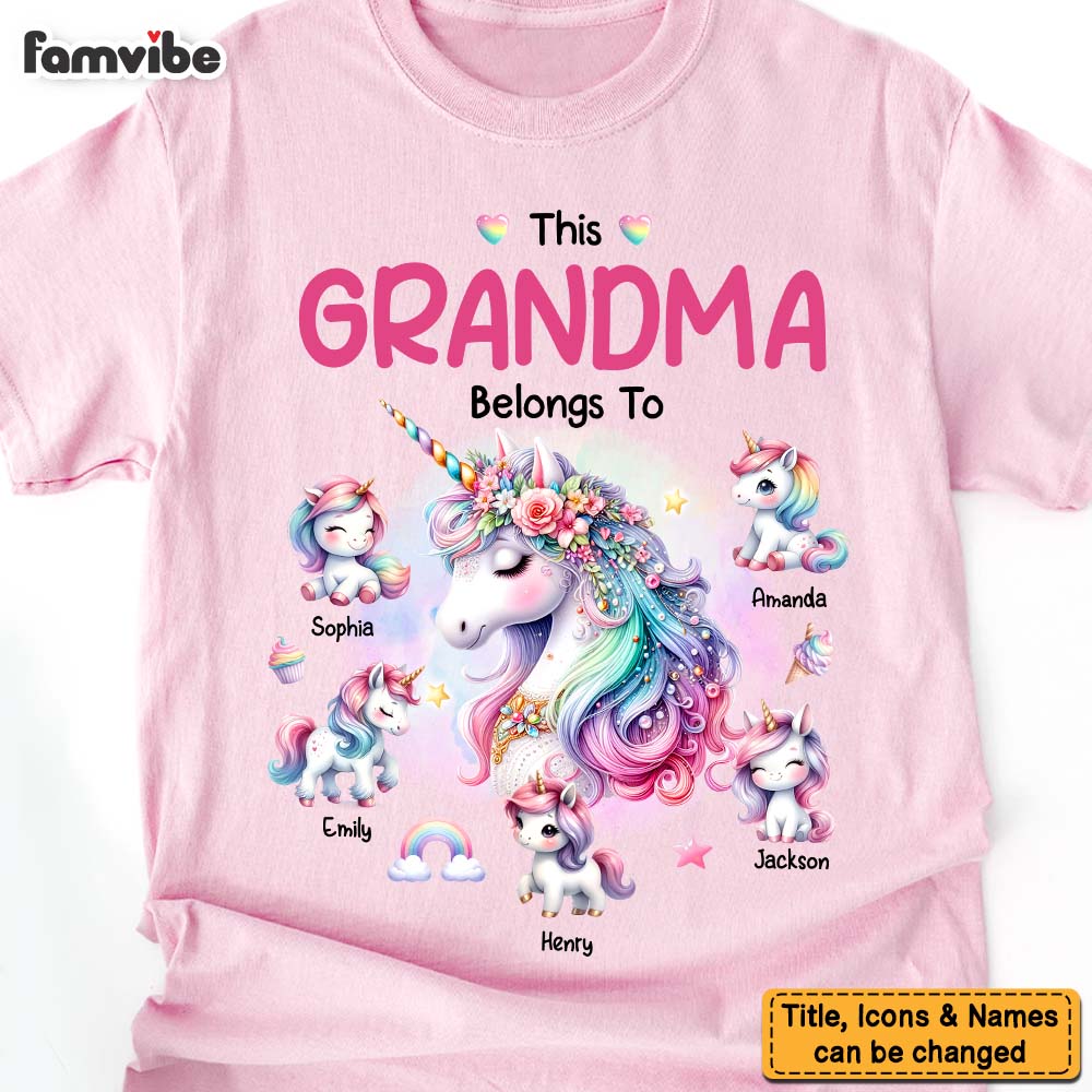 Personalized Gift For Grandma Belongs To Unicorn Shirt Hoodie Sweatshirt 32147 Primary Mockup