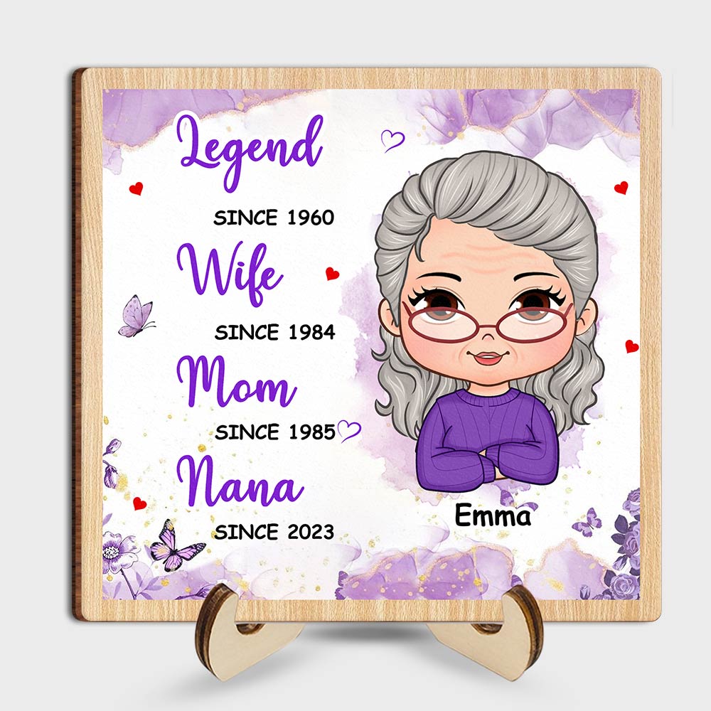 Personalized Gift For Grandma Legend Wife Mom Nana 2 Layered Wooden Plaque 32148 Primary Mockup
