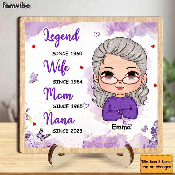 Personalized Gift For Grandma Legend Wife Mom Nana 2 Layered Wooden Plaque 32148 1