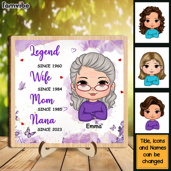 Personalized Gift For Grandma Legend Wife Mom Nana 2 Layered Wooden Plaque 32148 1
