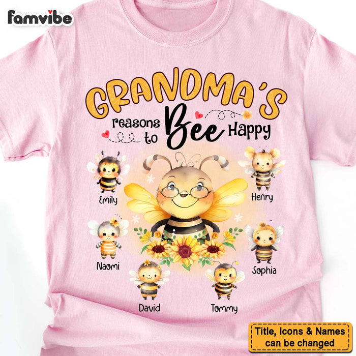 Personalized Gift For Grandma Reasons To Bee Happy Shirt - Hoodie - Sweatshirt 32158 1