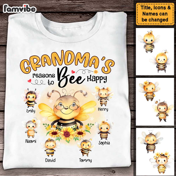 Personalized Gift For Grandma Reasons To Bee Happy Shirt - Hoodie - Sweatshirt 32158 1