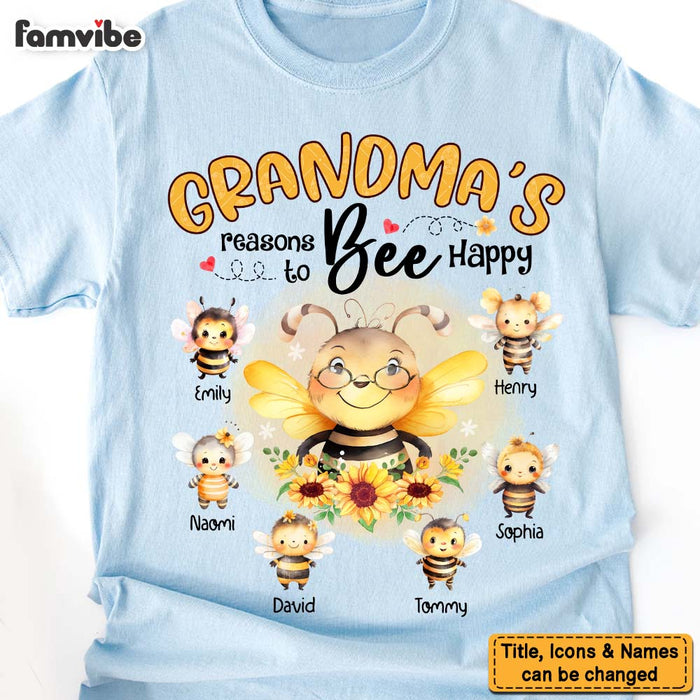 Personalized Gift For Grandma Reasons To Bee Happy Shirt - Hoodie - Sweatshirt 32158 1