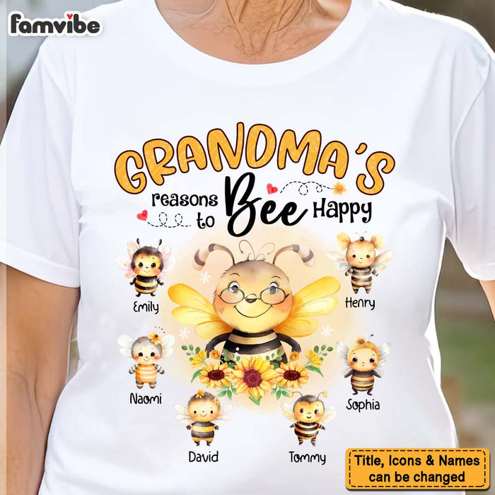 Personalized Gift For Grandma Reasons To Bee Happy Shirt - Hoodie - Sweatshirt 32158 1
