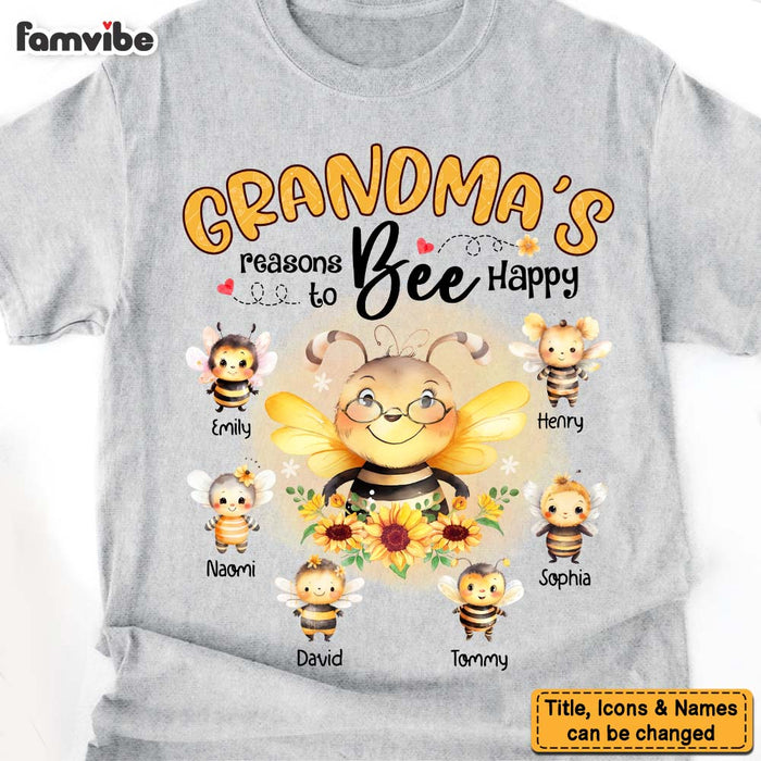 Personalized Gift For Grandma Reasons To Bee Happy Shirt - Hoodie - Sweatshirt 32158 1