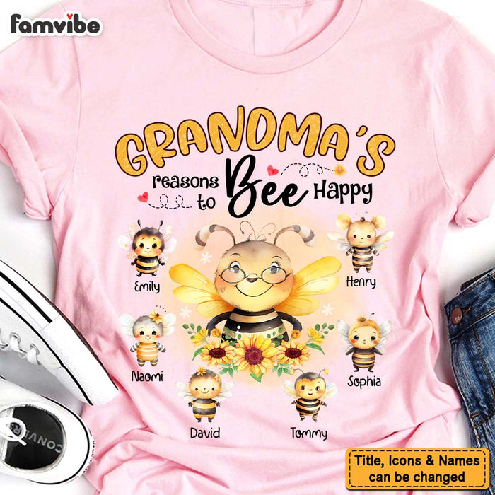 Personalized Gift For Grandma Reasons To Bee Happy Shirt - Hoodie - Sweatshirt 32158 1