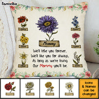 Personalized Flower Art My Mommy You'll Be Pillow 32163 thumb 1