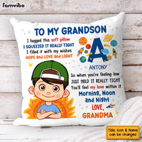 Personalized Gift For Grandson Hug This Letter Initials Pillow 32164 thumb 1