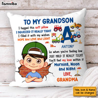 Personalized Gift For Grandson Hug This Letter Initials Pillow 32164 thumb 1