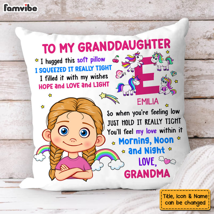 Personalized Gift For Grandson Hug This Letter Initials Pillow 32164 1
