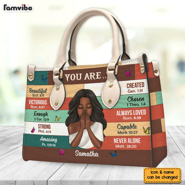 Personalized Gift For Daughter You Are Bible Verses Leather Bag 32166 1