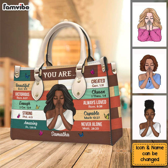 Personalized Gift For Daughter You Are Bible Verses Leather Bag 32166 1