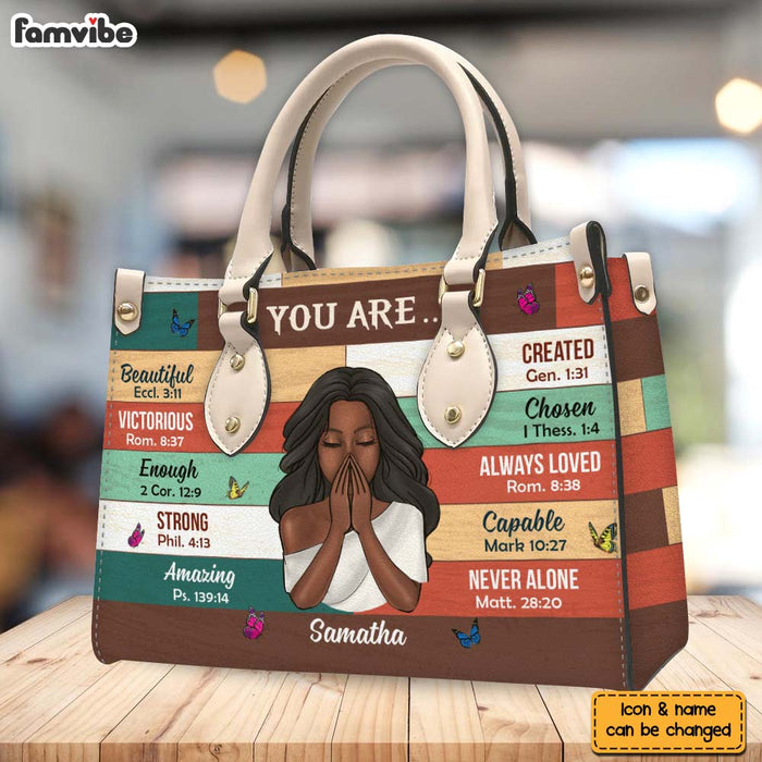 Personalized Gift For Daughter You Are Bible Verses Leather Bag 32166 1