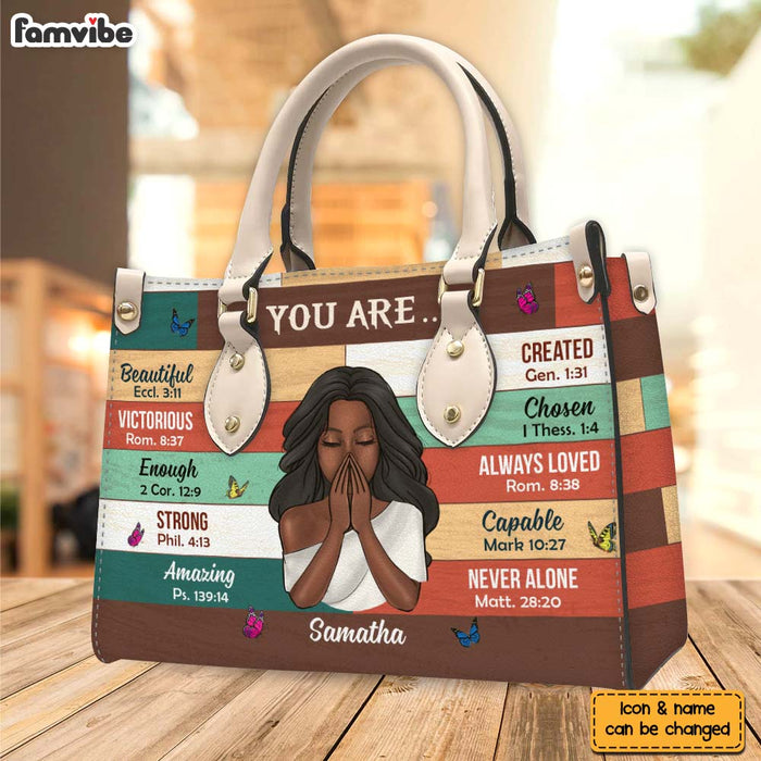 Personalized Gift For Daughter You Are Bible Verses Leather Bag 32166 1