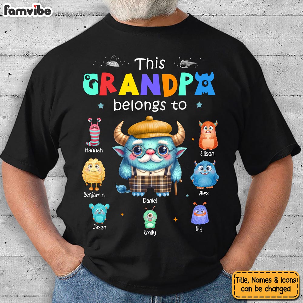 Perrsonalized Gift For  Grandpa Thiss Granpa Belongs Monster Shirt Hoodie Sweatshirt 32168 Primary Mockup