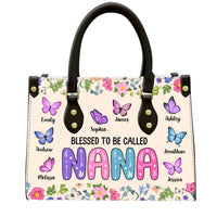 Personalized Gift For Grandma Blessed To Be Called Nana Leather Bag 32171 thumb 1