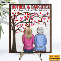 Personalized Gift For Mom Mother And Daughter 2 Layered Separate Wooden Plaque 32184 thumb 1