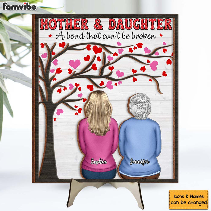 Personalized Gift For Mom Mother And Daughter 2 Layered Separate Wooden Plaque 32184 1
