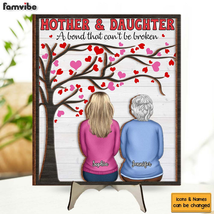 Personalized Gift For Mom Mother And Daughter 2 Layered Separate Wooden Plaque 32184 1