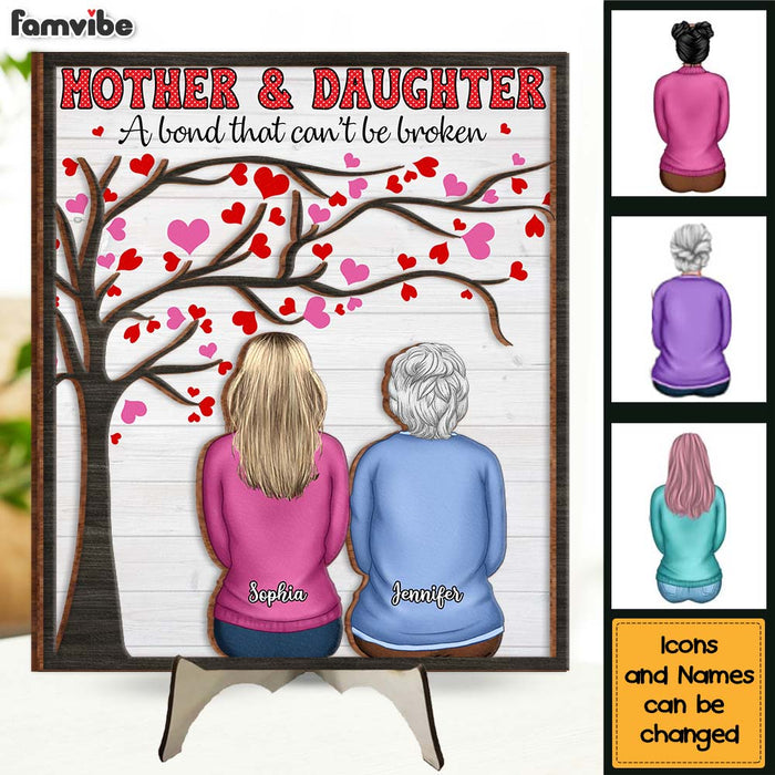 Personalized Gift For Mom Mother And Daughter 2 Layered Separate Wooden Plaque 32184 1